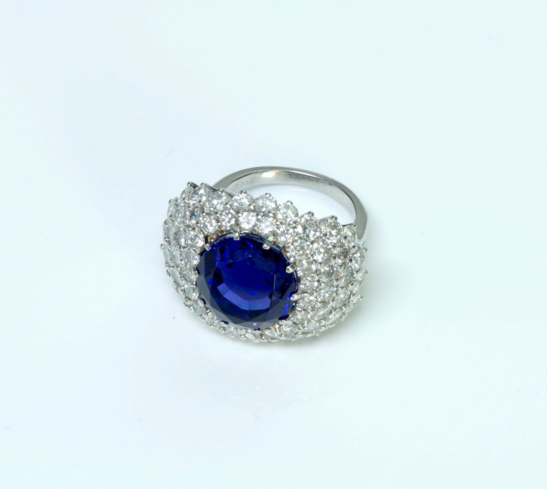 Tanzanite Diamond Platinum Cocktail Ring