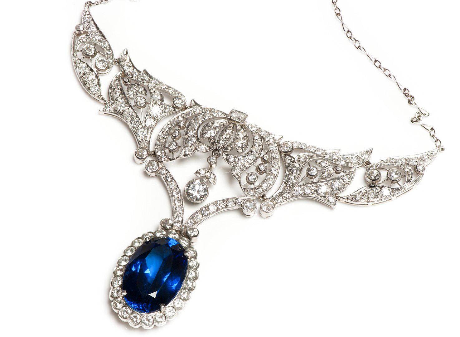 Tanzanite Diamond and Platinum Necklace