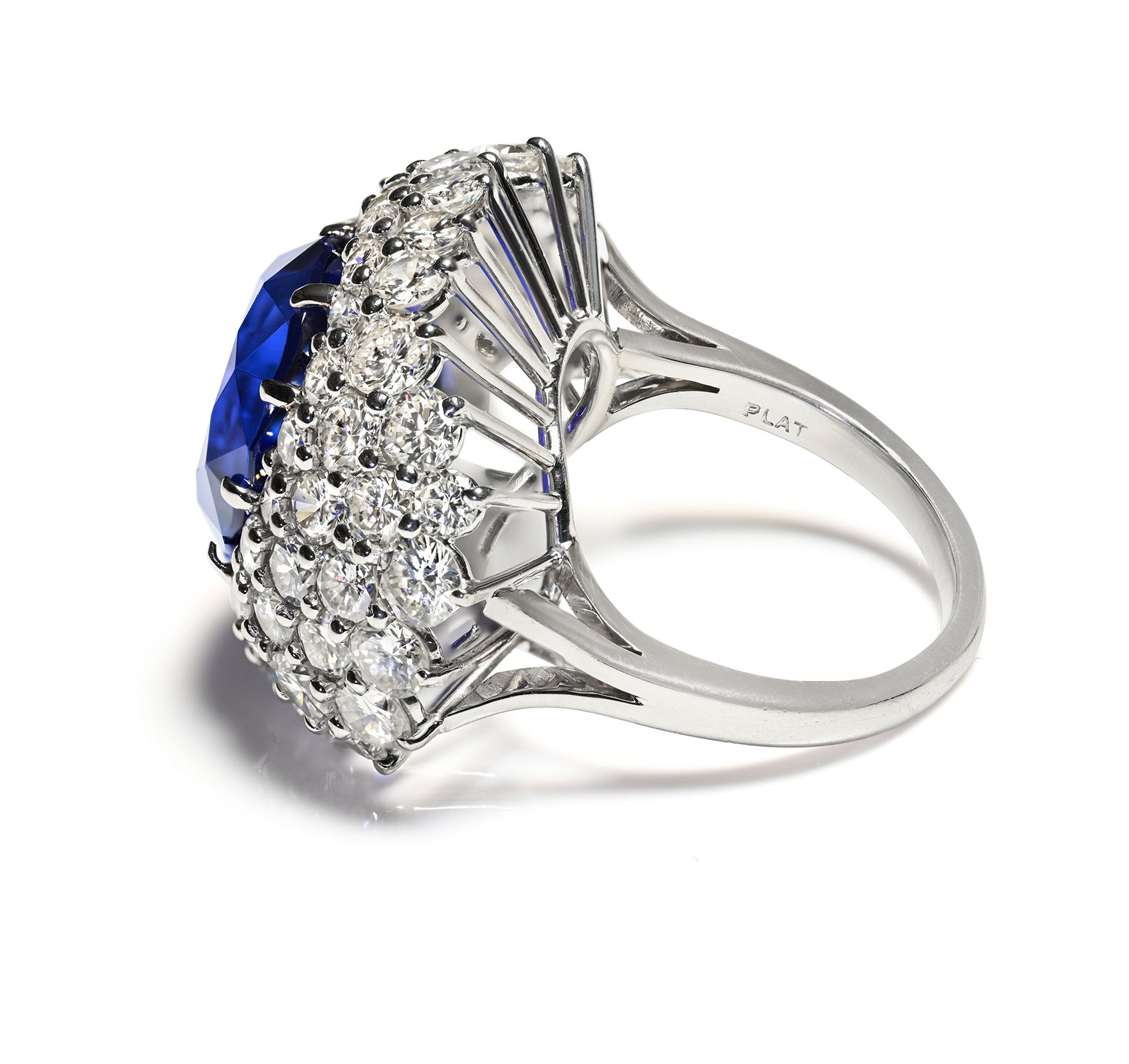 Platinum Tanzanite and Diamond Ring