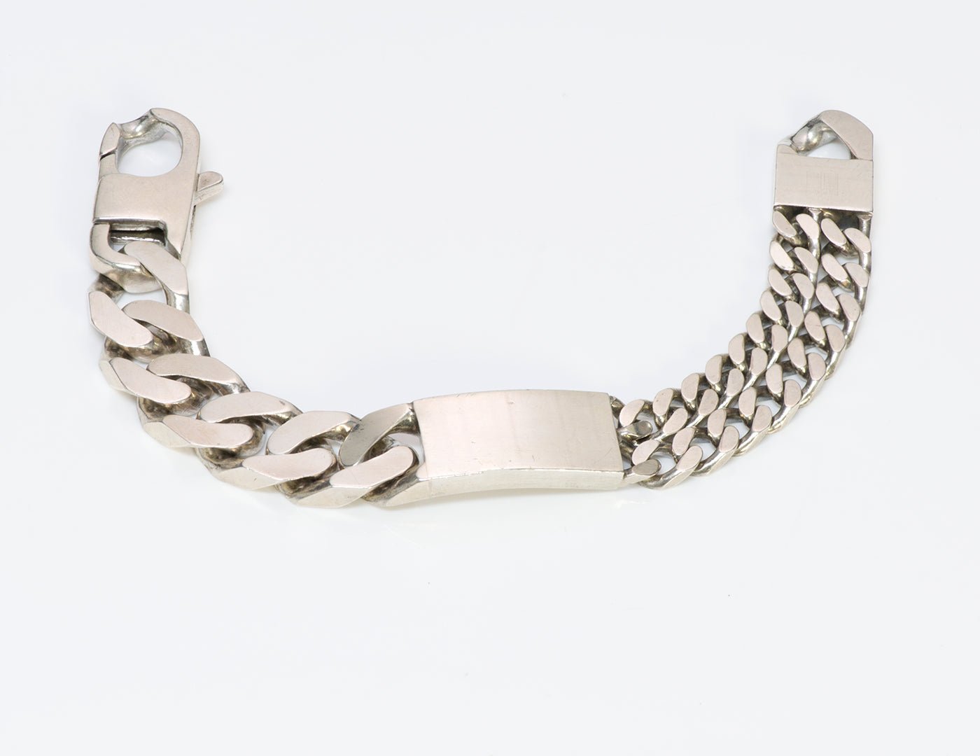 Tateossian Sterling Men's Grumette Duo Wide Curb Link Bracelet
