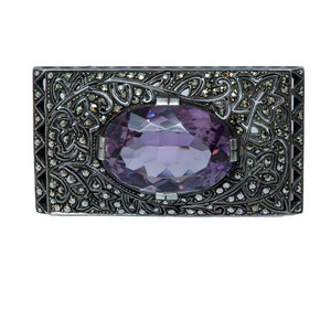 Theodore Fahrner Silver Amethyst Brooch