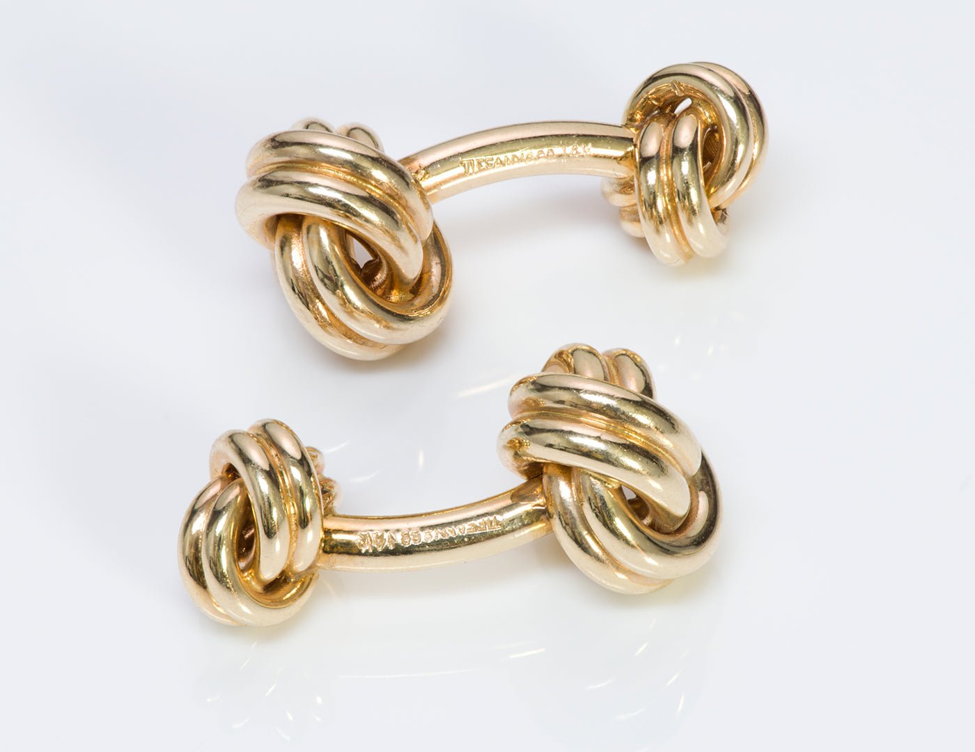 Tiffany & Co. 14K Gold Double Love Knot Cufflinks