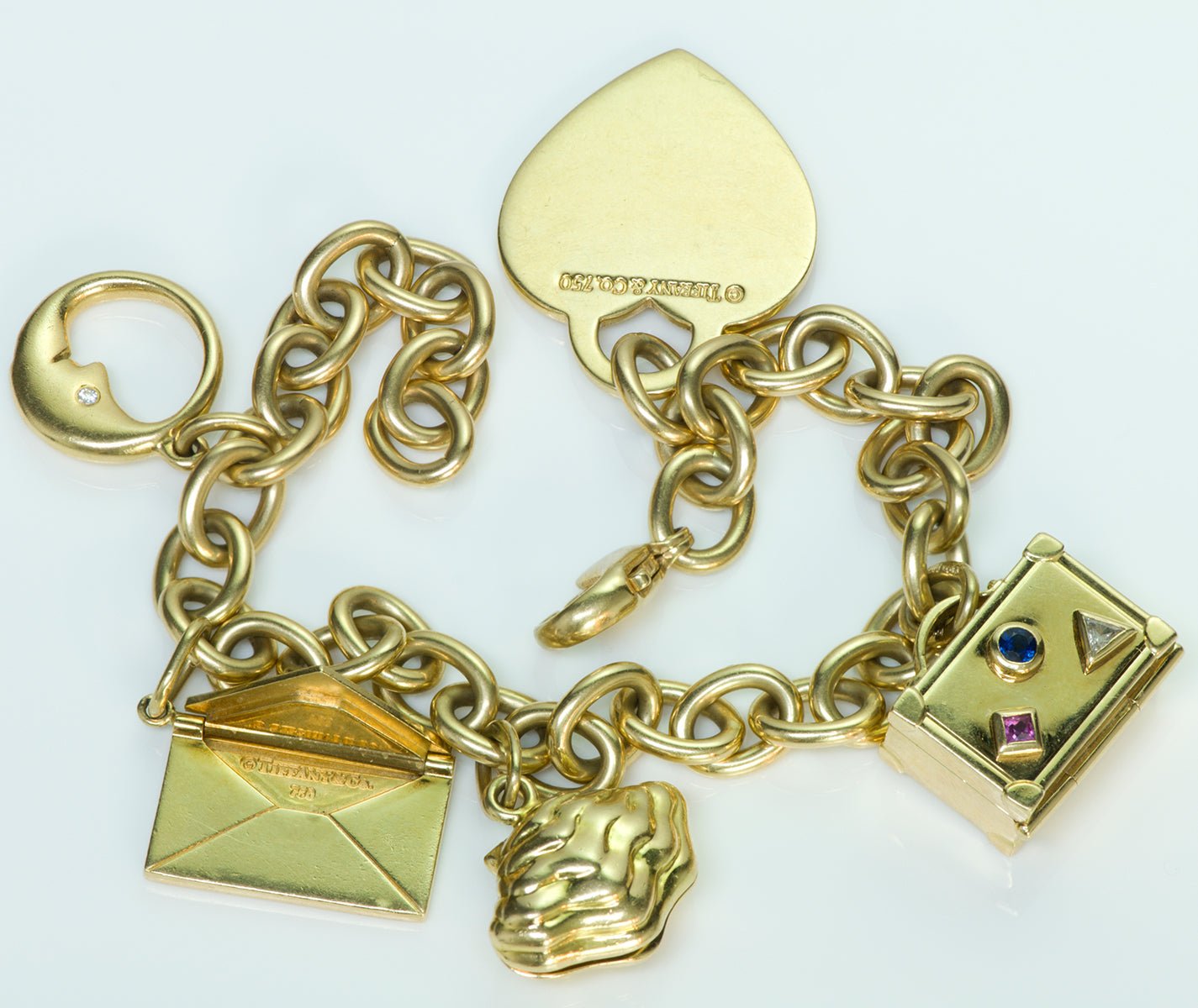 Tiffany & Co. 18K Gold Charm Vintage Bracelet