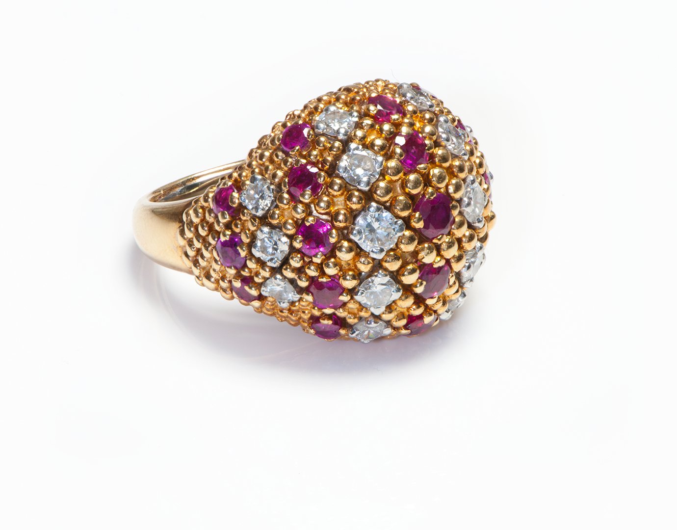 Tiffany & Co. 18K Gold Diamond Ruby Earrings Ring Set