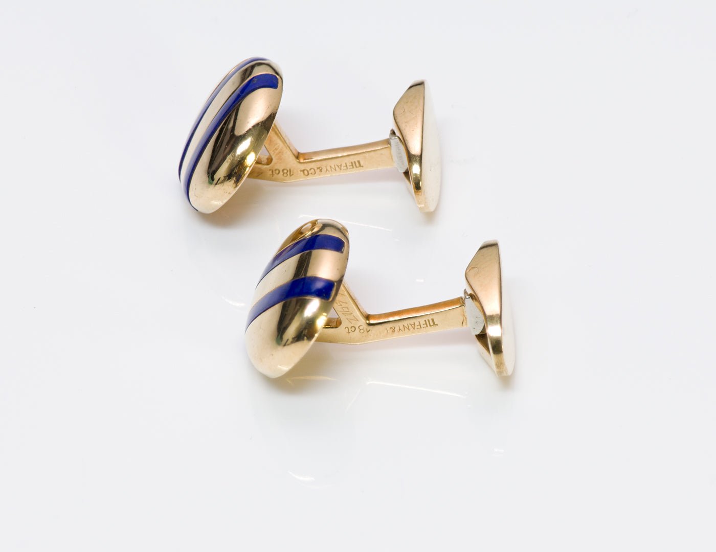 Tiffany & Co. 18K Gold Enamel Cufflinks