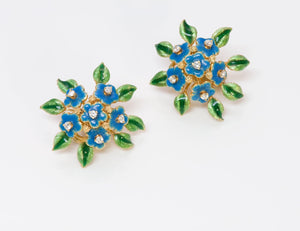 Tiffany & Co. 18K Gold Enamel Diamond Earrings