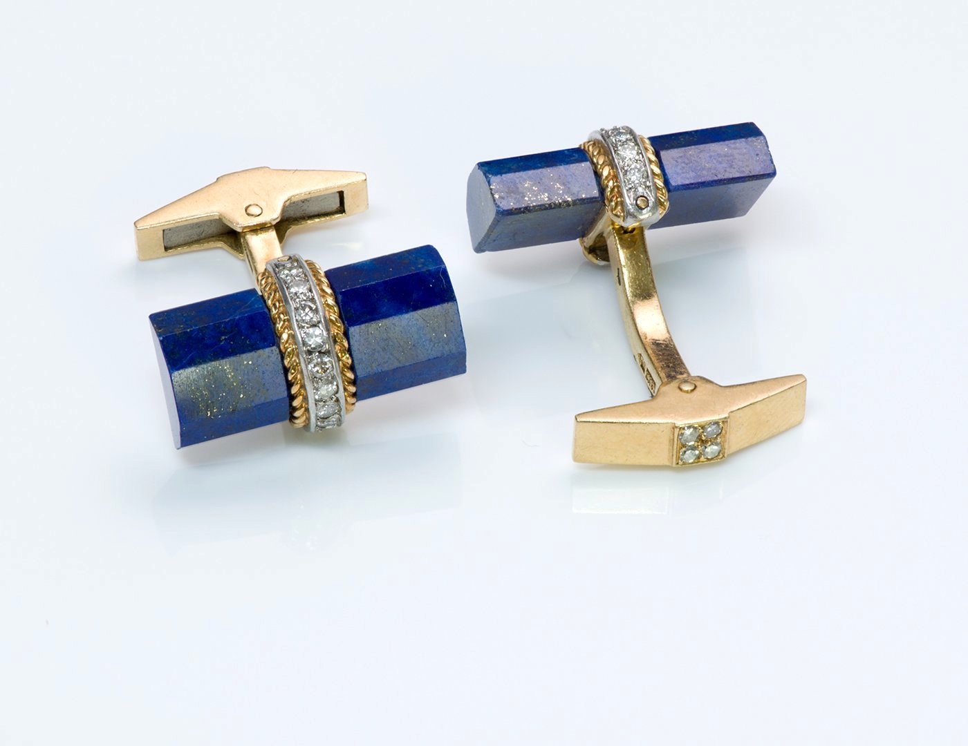 Tiffany & Co. 18K Gold France Lapis Cufflinks