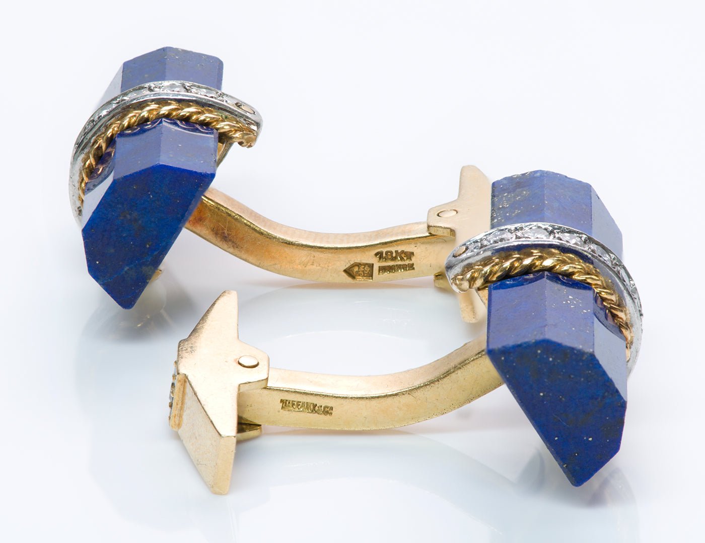 Tiffany & Co. 18K Gold France Lapis Cufflinks