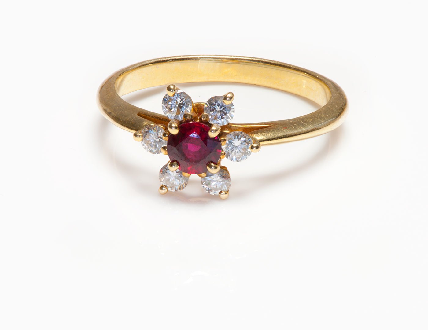 Tiffany & Co. 18K Gold Ruby Diamond Ring
