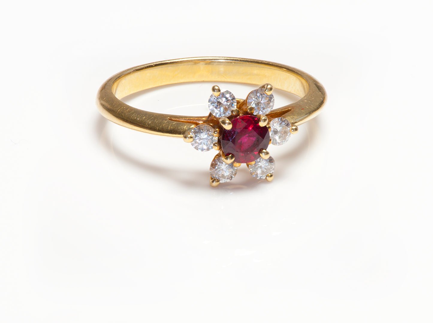 Tiffany & Co. 18K Gold Ruby Diamond Ring