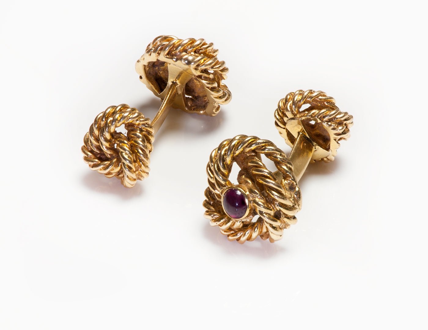Tiffany & Co. 18K Gold Ruby Knot Cufflinks