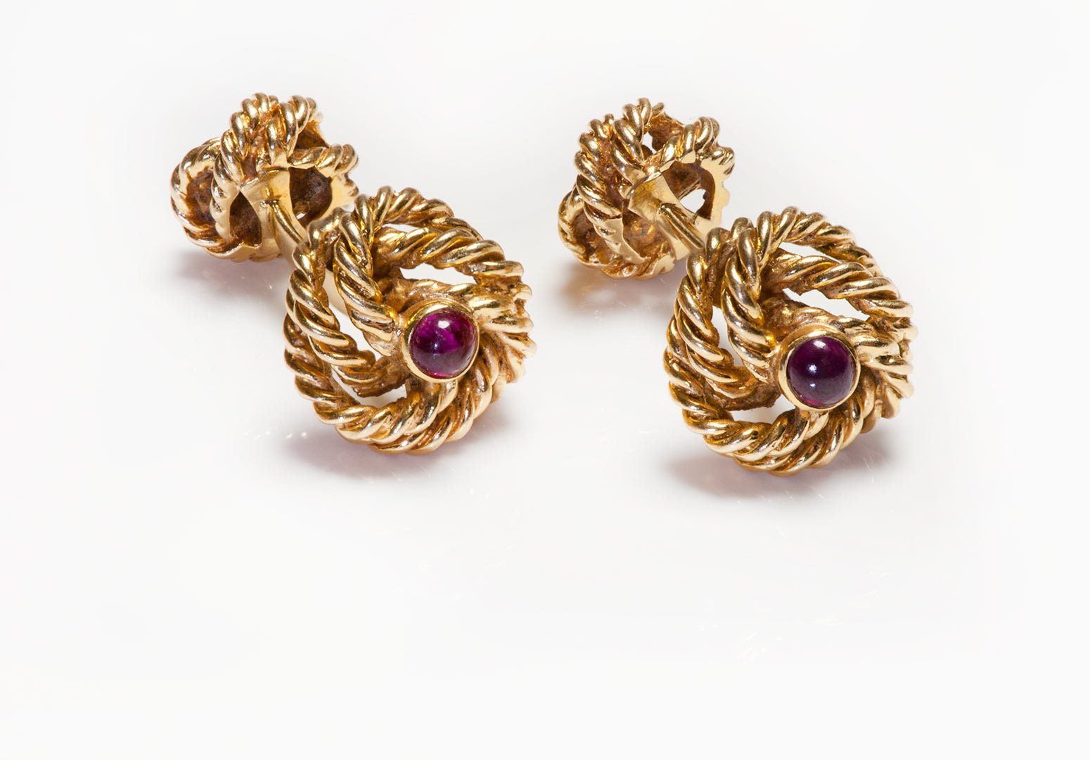 Tiffany & Co. 18K Gold Ruby Knot Cufflinks