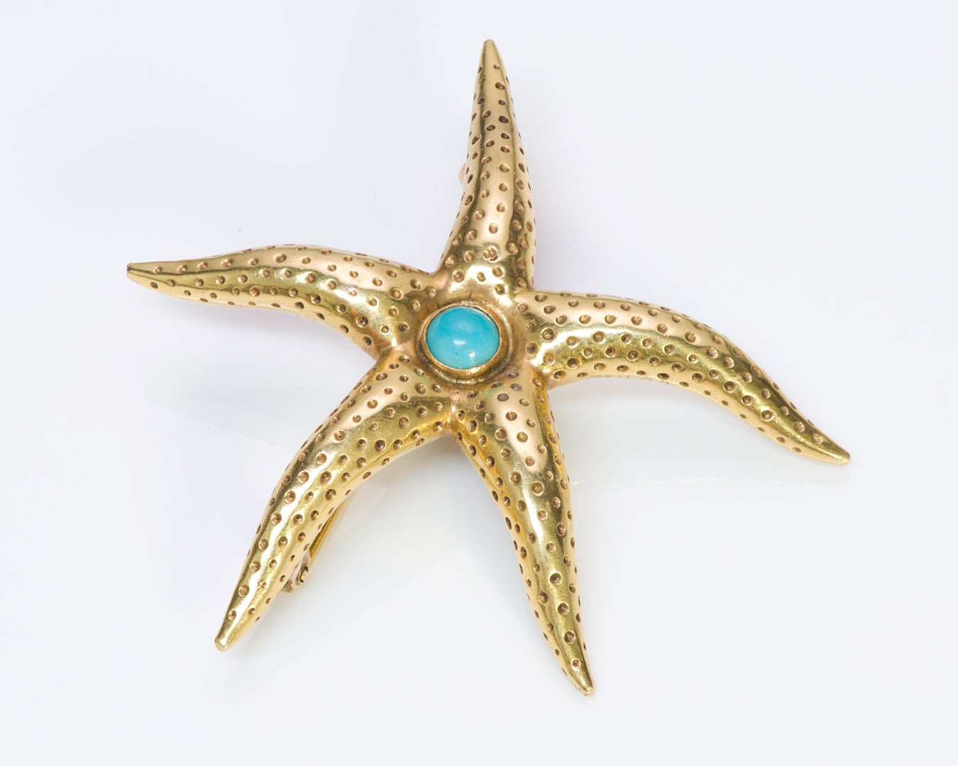 Tiffany & Co. 18K Gold Turquoise Starfish Brooch