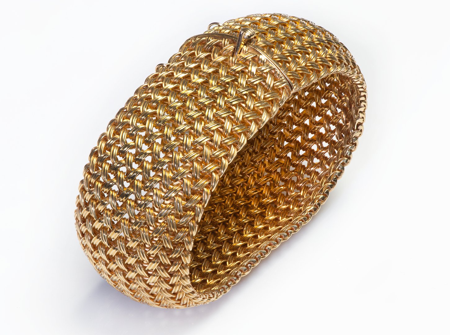 Tiffany & Co. 18K Gold Wide Woven Mesh Bracelet
