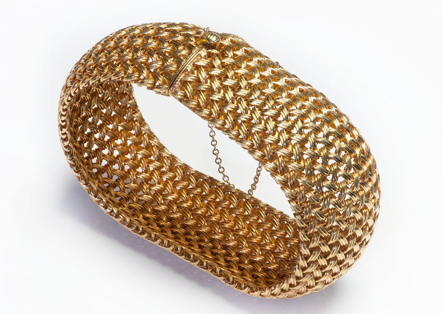 Tiffany & Co. 18K Gold Wide Woven Mesh Bracelet