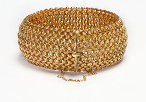 Tiffany & Co. 18K Gold Wide Woven Mesh Bracelet