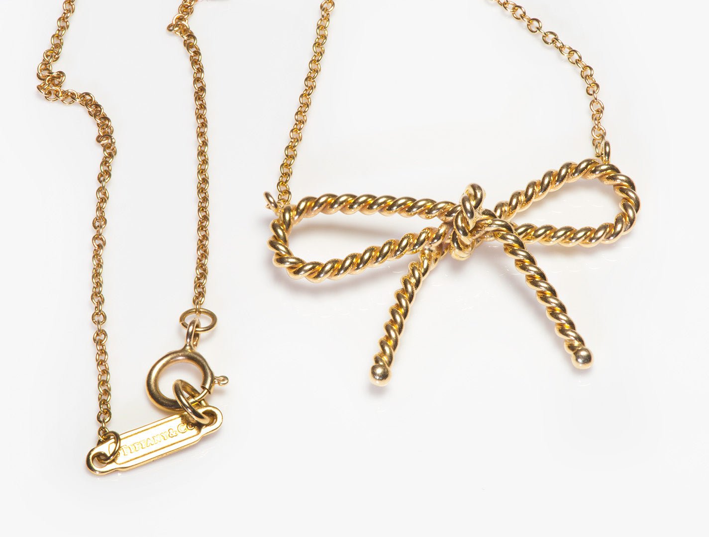 Tiffany & Co. 18K Yellow Gold Bow Necklace