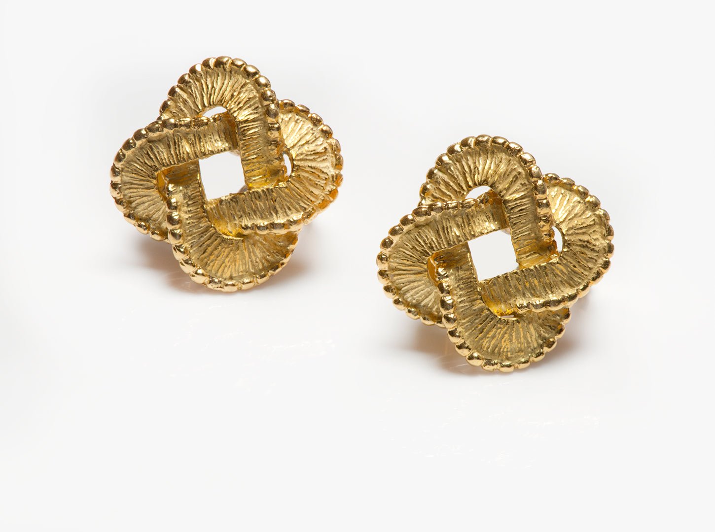 Tiffany & Co. 18K Yellow Gold Celtic Knot Clip/Post Earrings