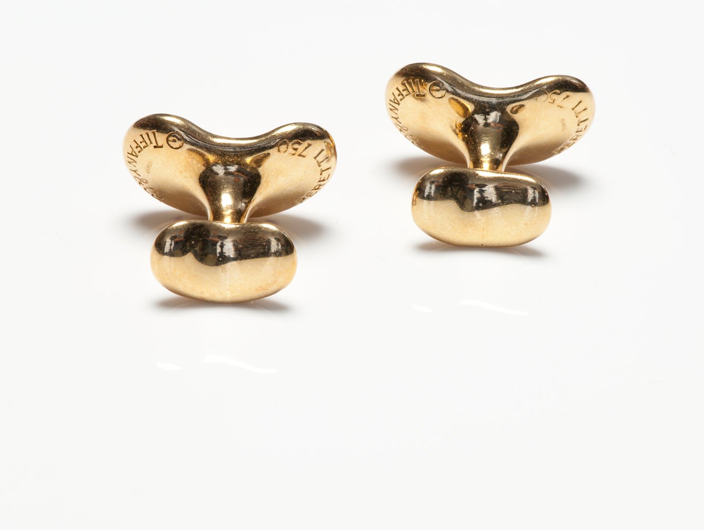 Tiffany & Co. 18K Yellow Gold Elsa Peretti Bean Cufflinks