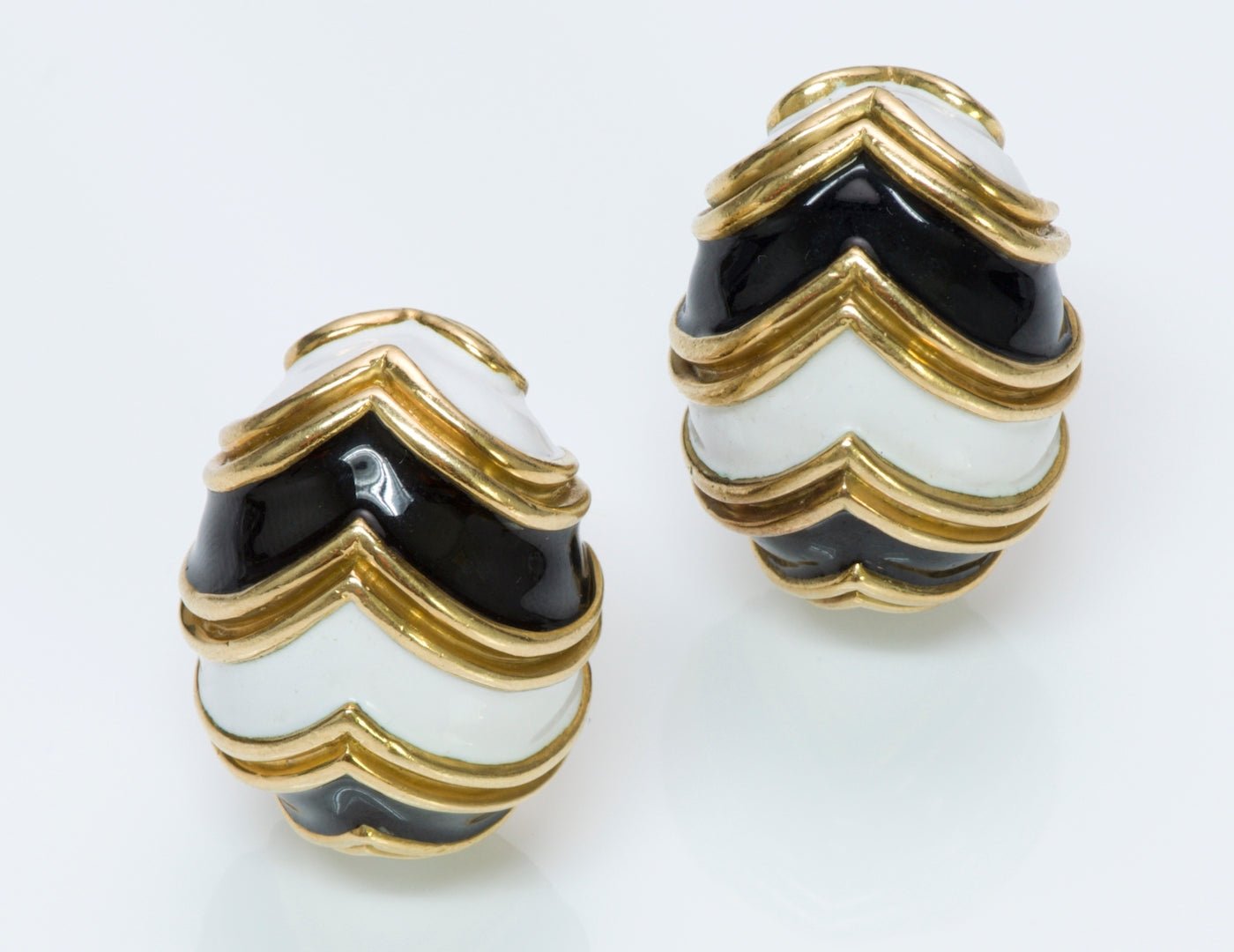 Tiffany & Co. 18K Yellow Gold Enamel Earrings