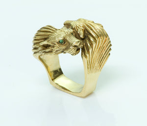 Tiffany & Co. 18K Yellow Gold Lion Bypass Ring