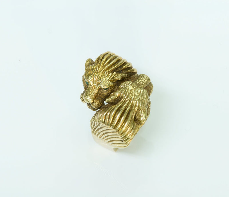 Tiffany & Co. 18K Yellow Gold Lion Bypass Ring