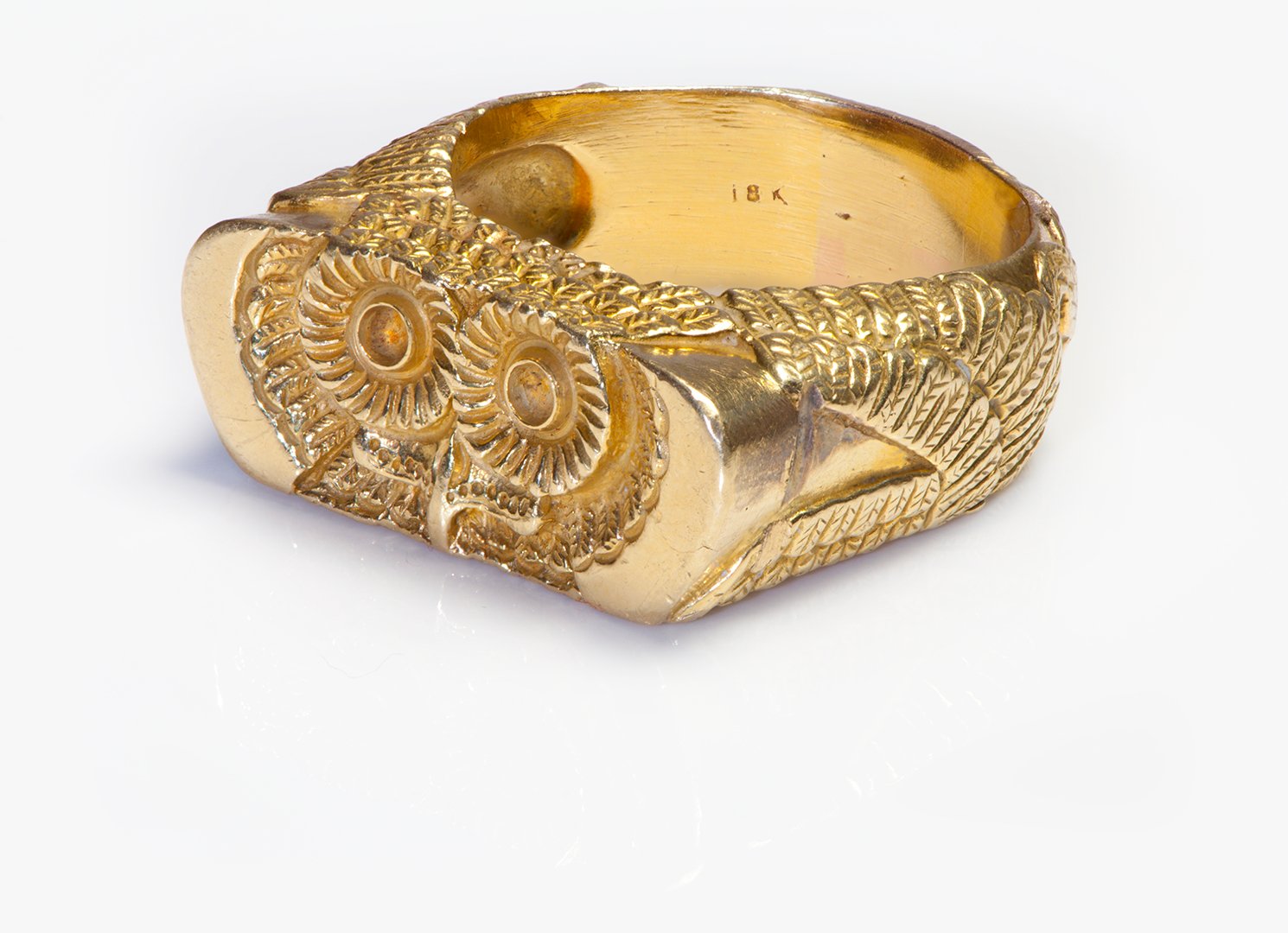 Tiffany & Co. 18K Yellow Gold Owl Ring