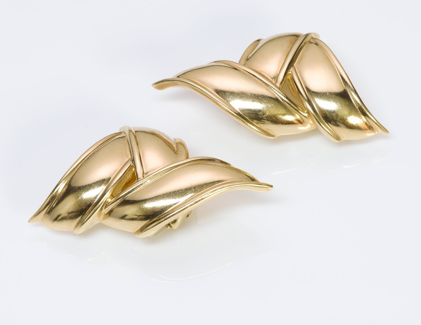Tiffany & Co. 18K Yellow Gold Ribbon Earrings