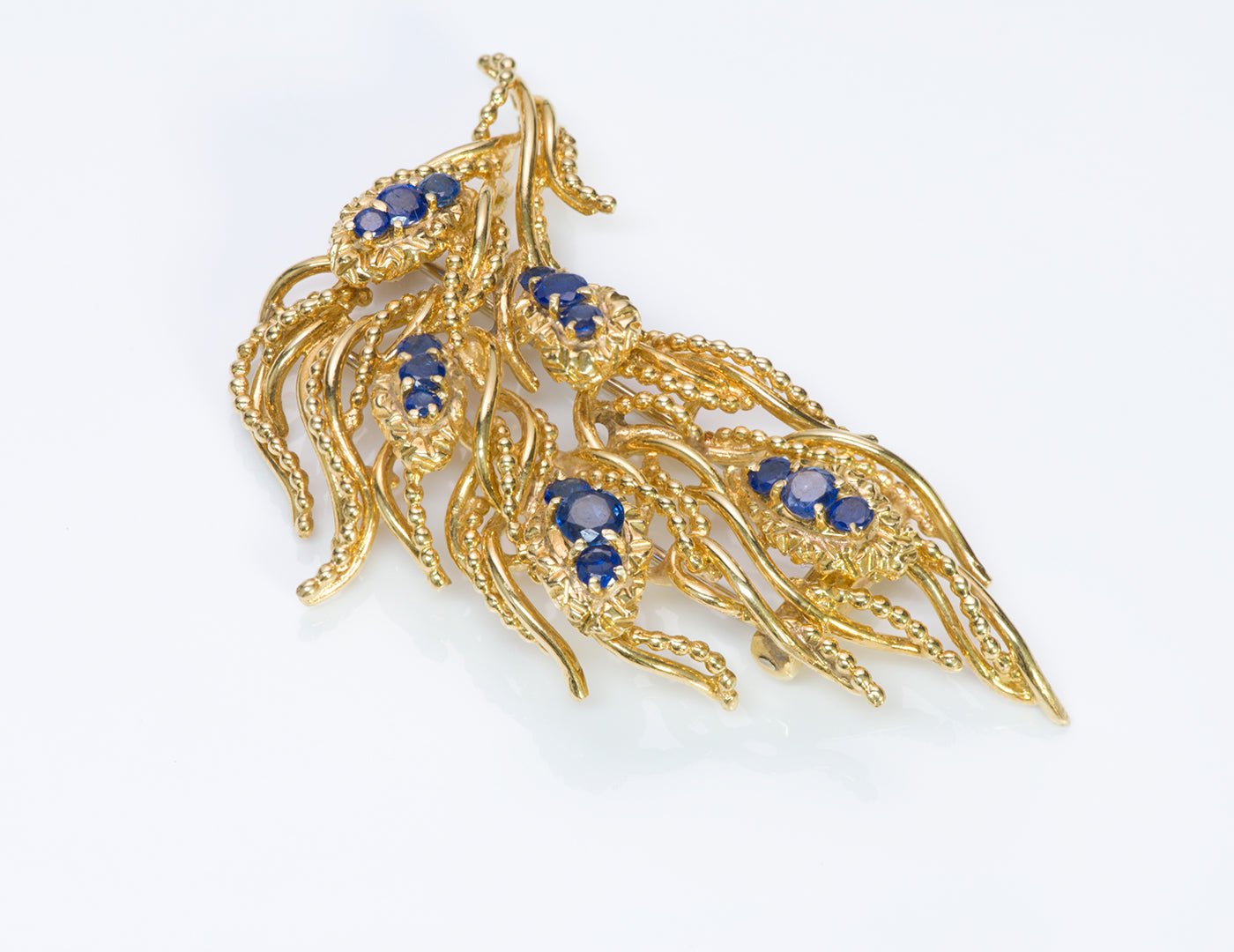 Tiffany & Co. 18K Yellow Gold Sapphire Clip
