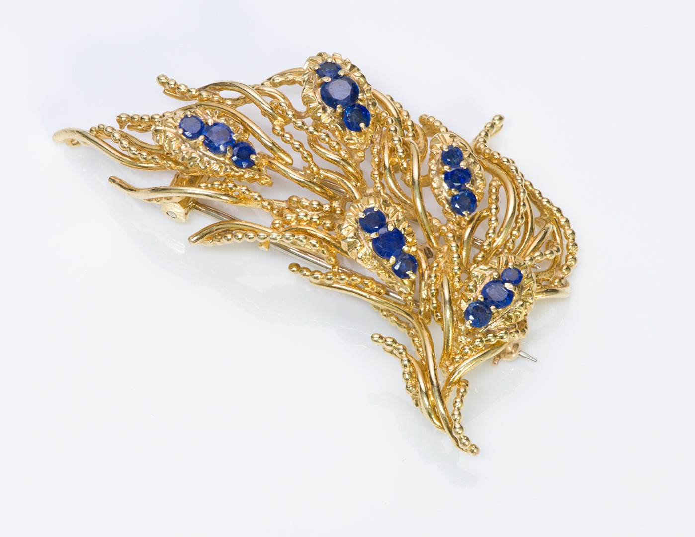 Tiffany & Co. 18K Yellow Gold Sapphire Clip