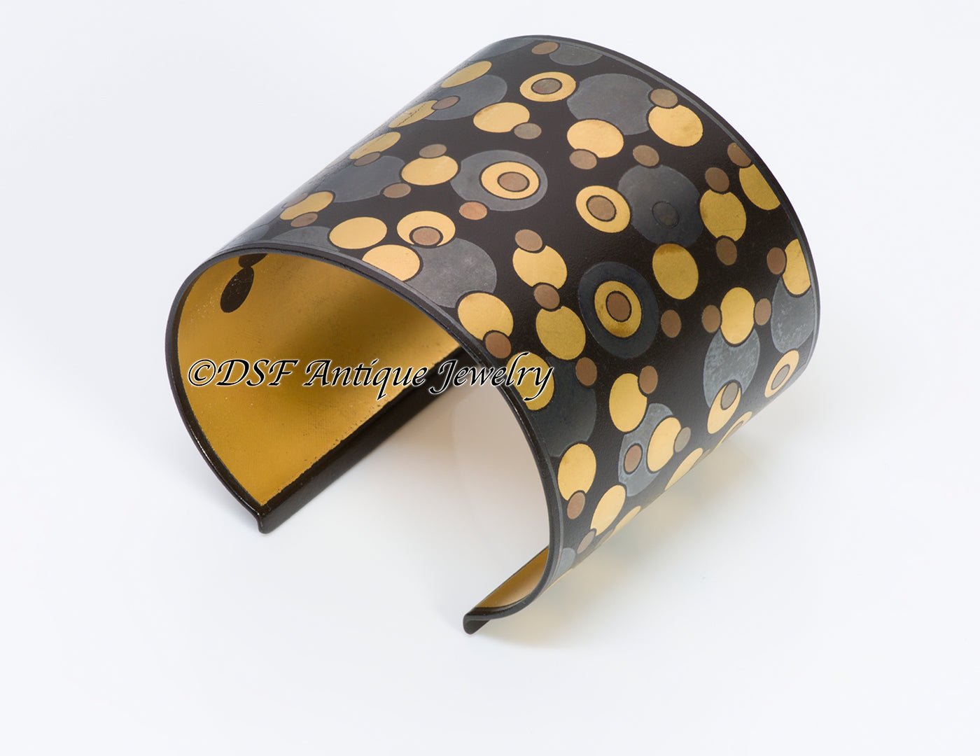 Tiffany & Co. Angela Cummings Iron lacquer Gold Damascene Bubble Cuff