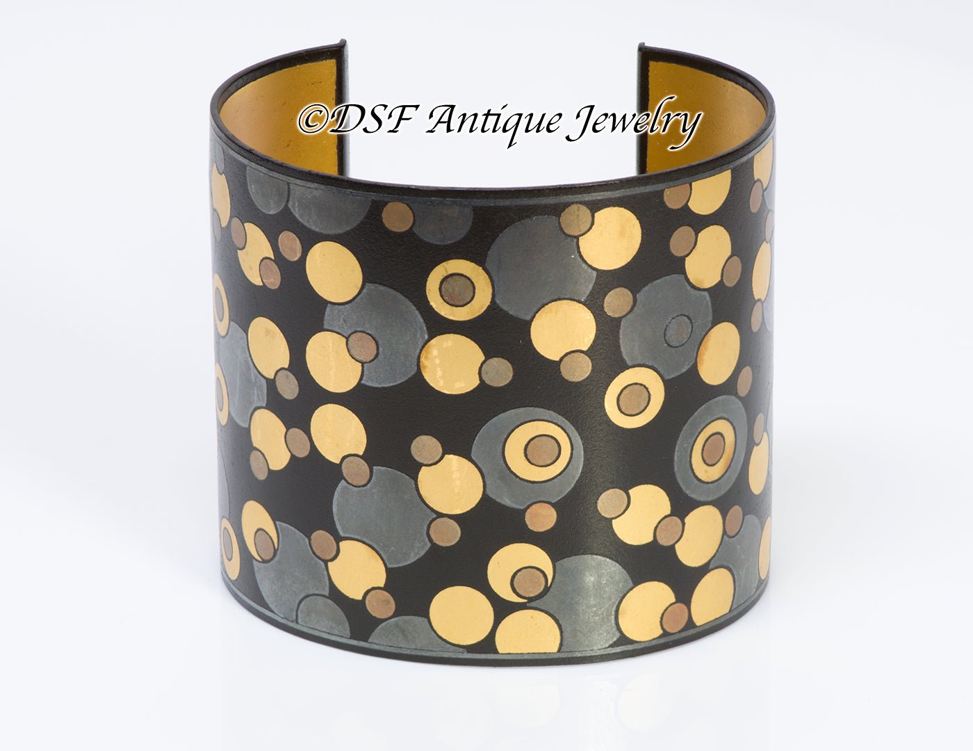 Tiffany & Co. Angela Cummings Iron lacquer Gold Damascene Bubble Cuff