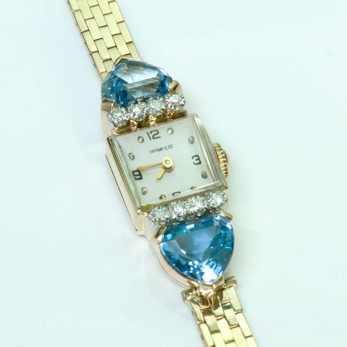 Classic Aquamarine Crystal Elegant Gold Watch Classic Aquamarine Crystal Elegant Gold Watch main image 4
