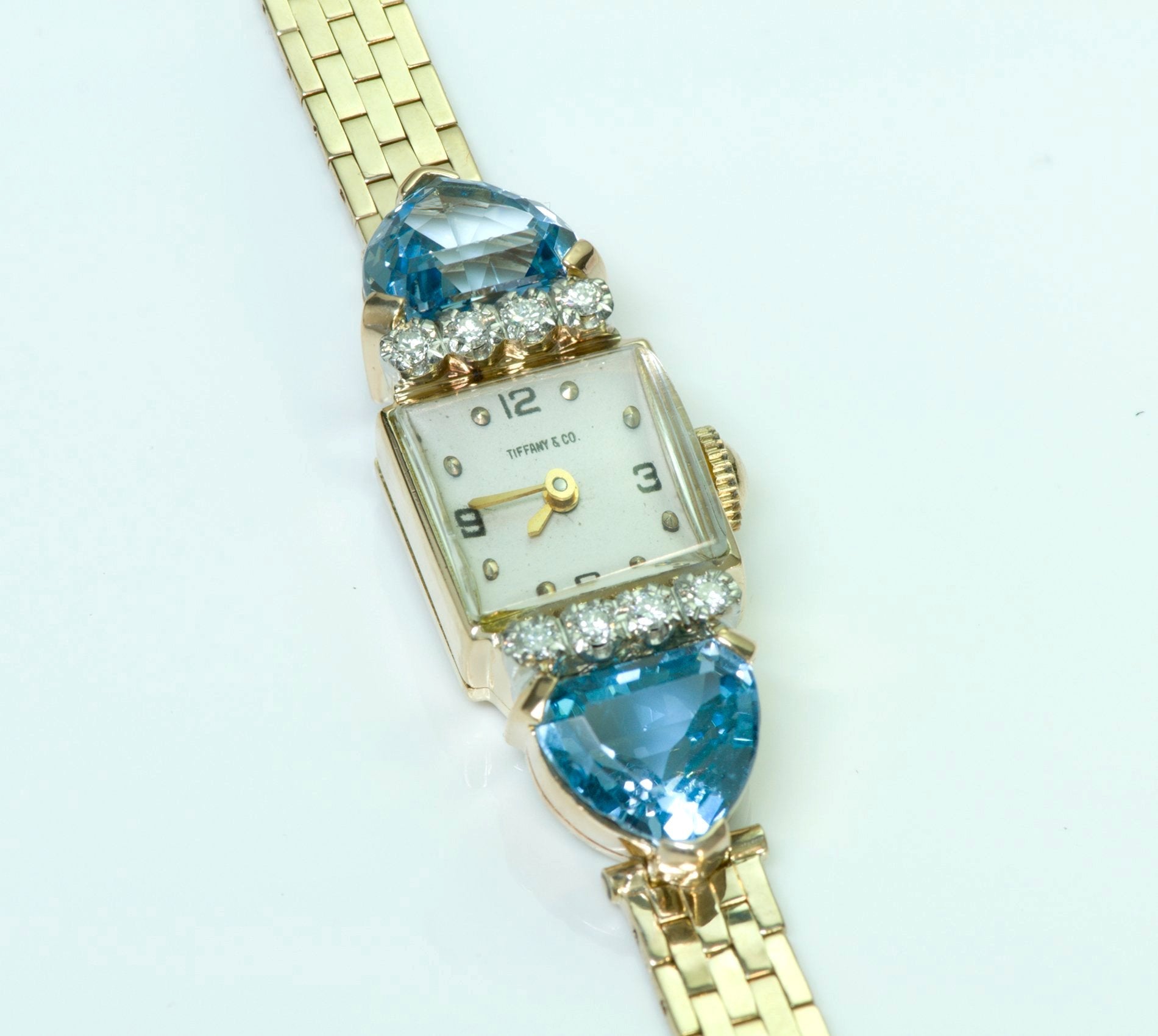 Tiffany & Co. Aquamarine Diamond 14K Gold Ladies Watch