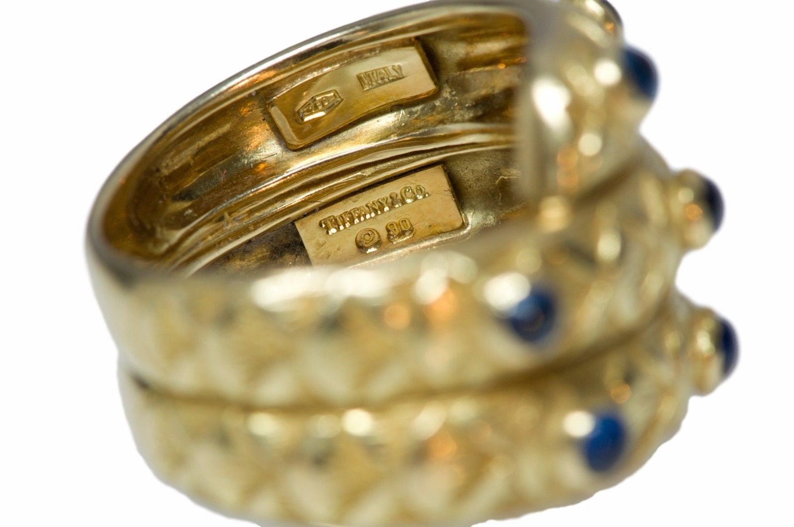 Tiffany & Co. Cabochon Sapphire Fan 18K Gold Ring