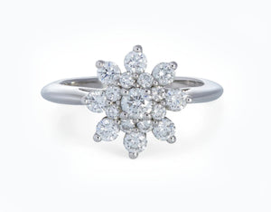 Tiffany & Co. Diamond Platinum Flower Ring
