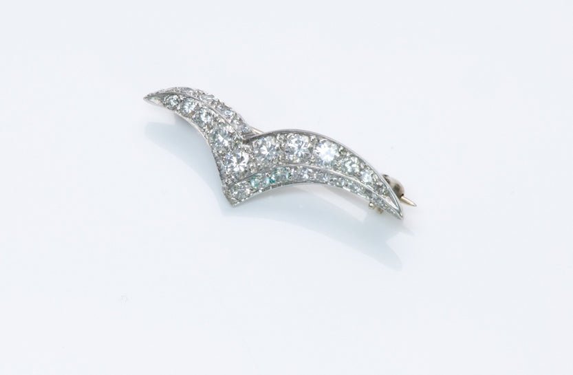 Tiffany & Co. Diamond Platinum Seagull Brooch