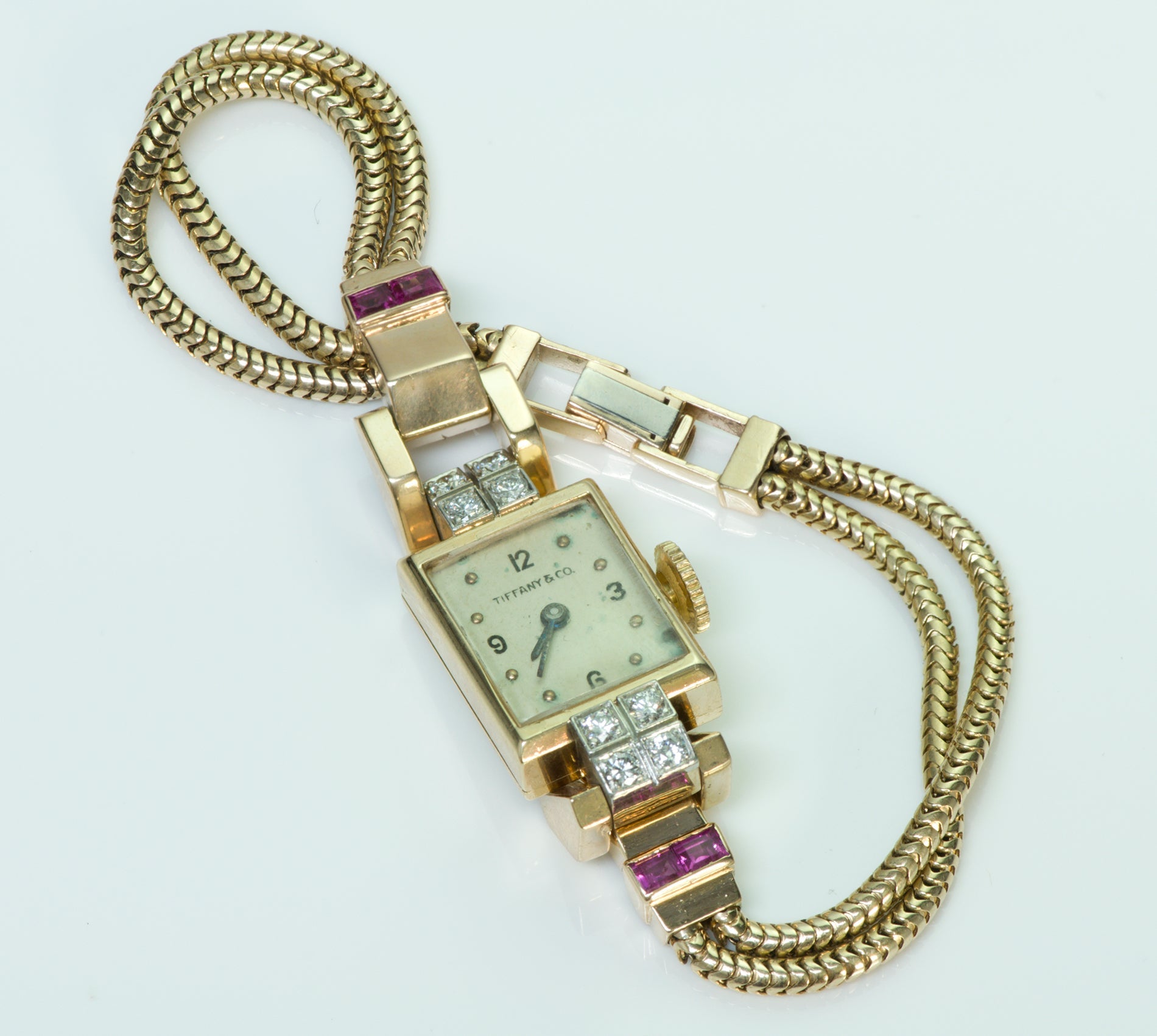 Tiffany & Co. Diamond Ruby 14K Yellow Gold Ladies Watch