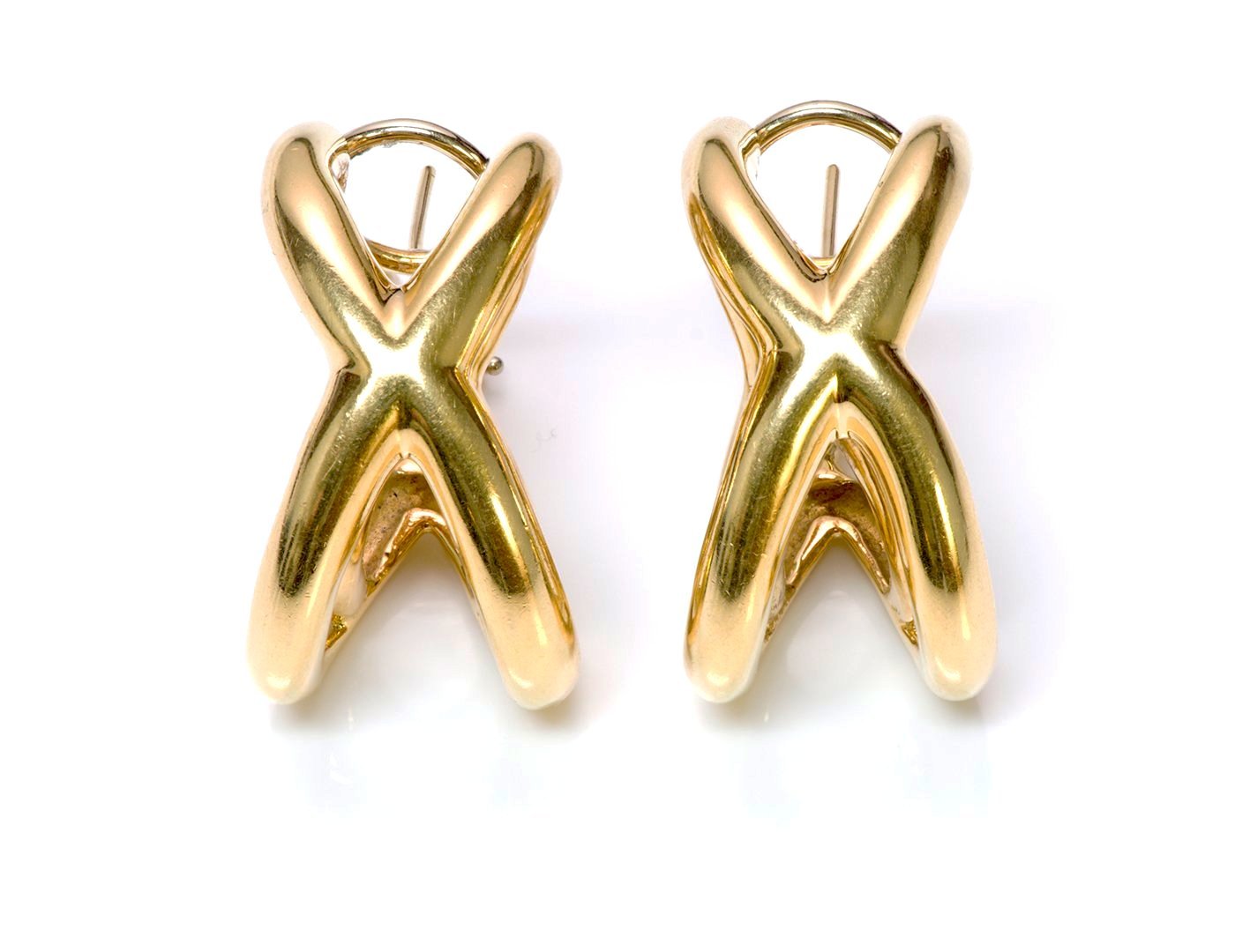 Tiffany & Co. Donald Claflin Crisscross 18K Gold Earrings