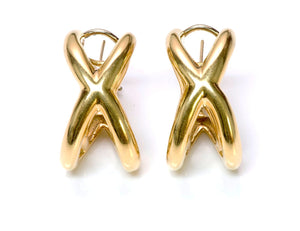 Donald Claflin for Tiffany & Co. 18K Yellow Gold Crisscross Earrings