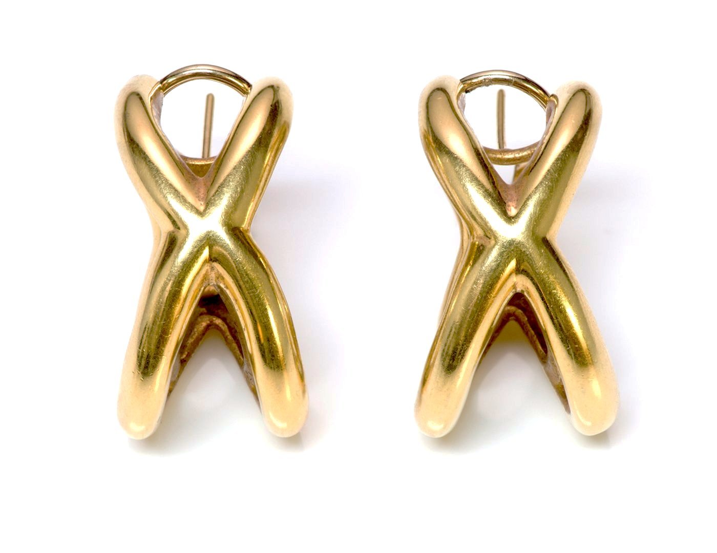 Tiffany & Co. Donald Claflin Crisscross 18K Gold Earrings