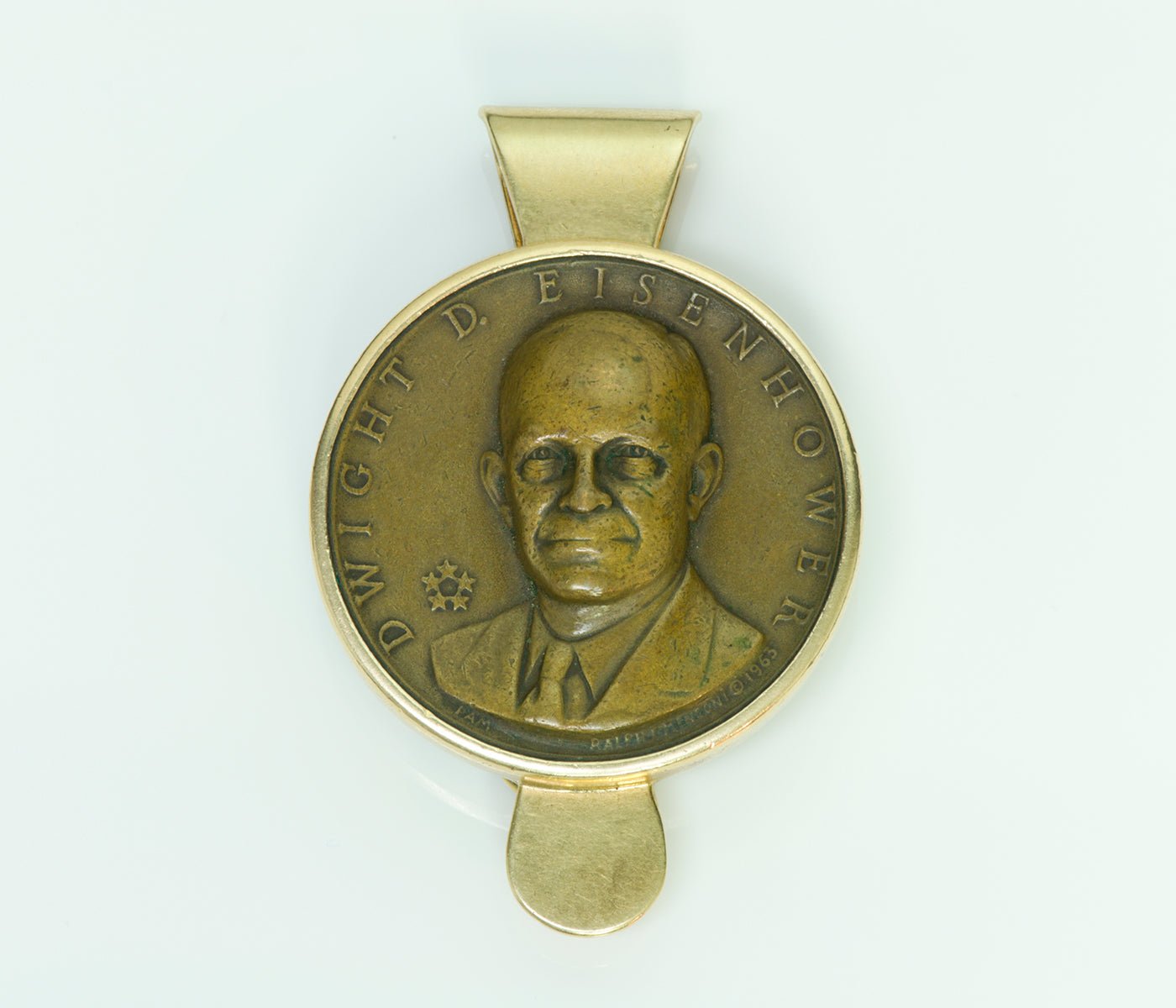 Tiffany & Co. Eisenhower Presidential Medallion Gold Money Clip