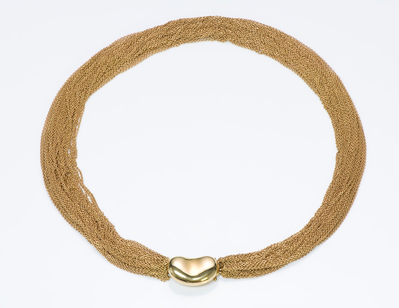 Tiffany & Co. Elsa Peretti 18K Gold Collar Bean Necklace