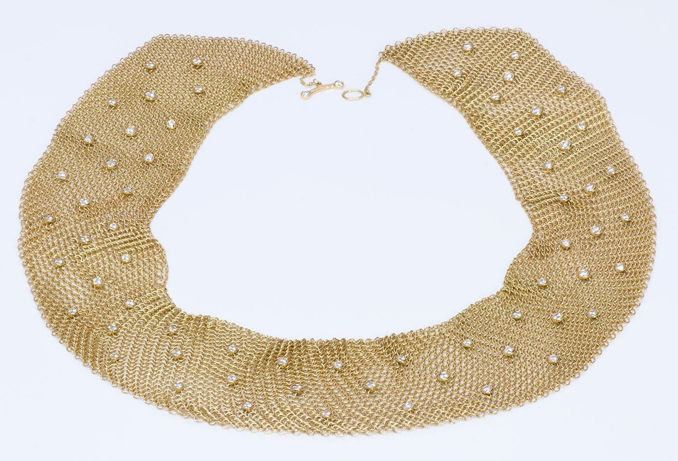Tiffany & Co. Elsa Peretti Gold Diamond Mesh Necklace