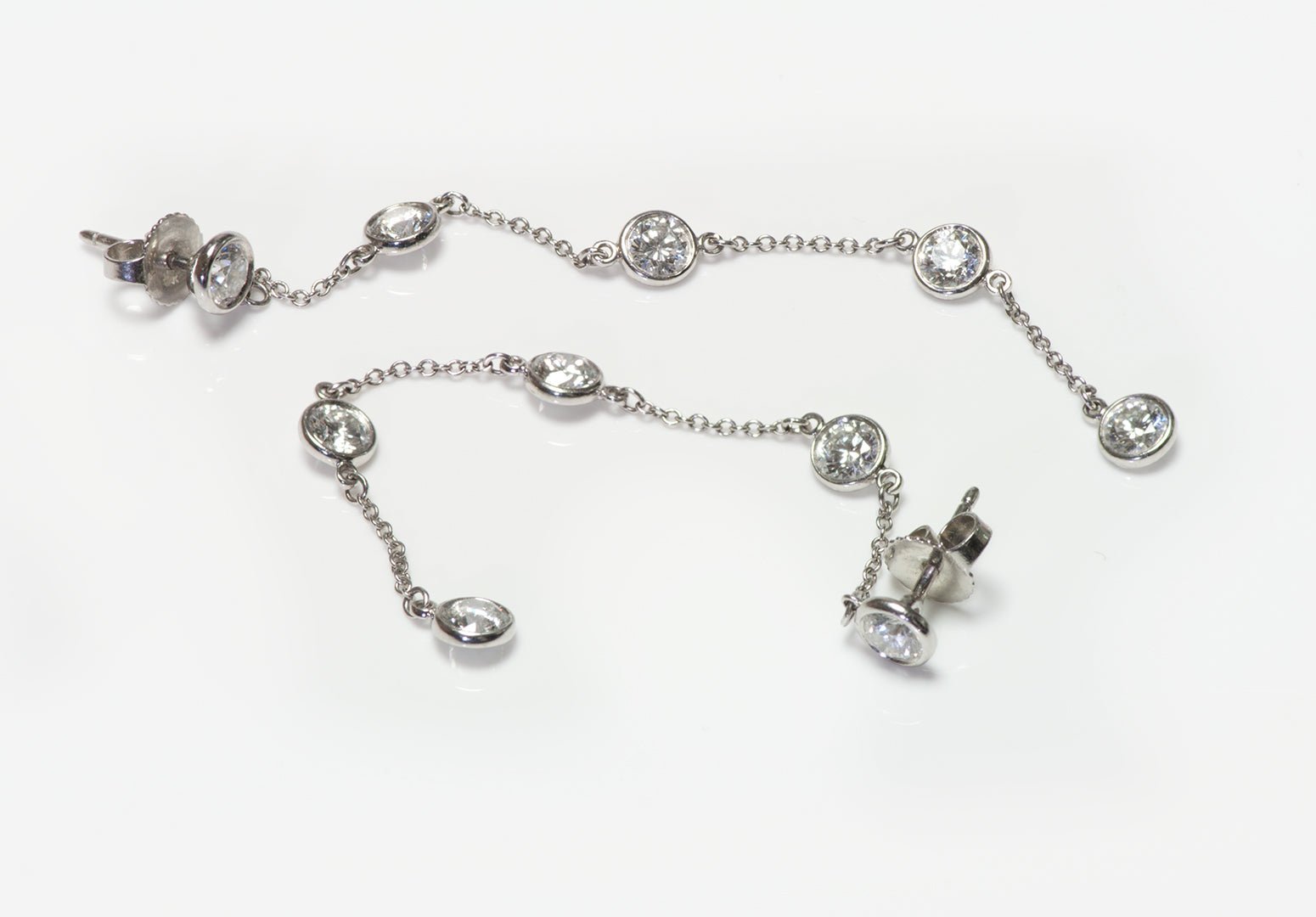 Tiffany & Co. Elsa Peretti Platinum Diamonds by the Yard Drop Dangle Earrings
