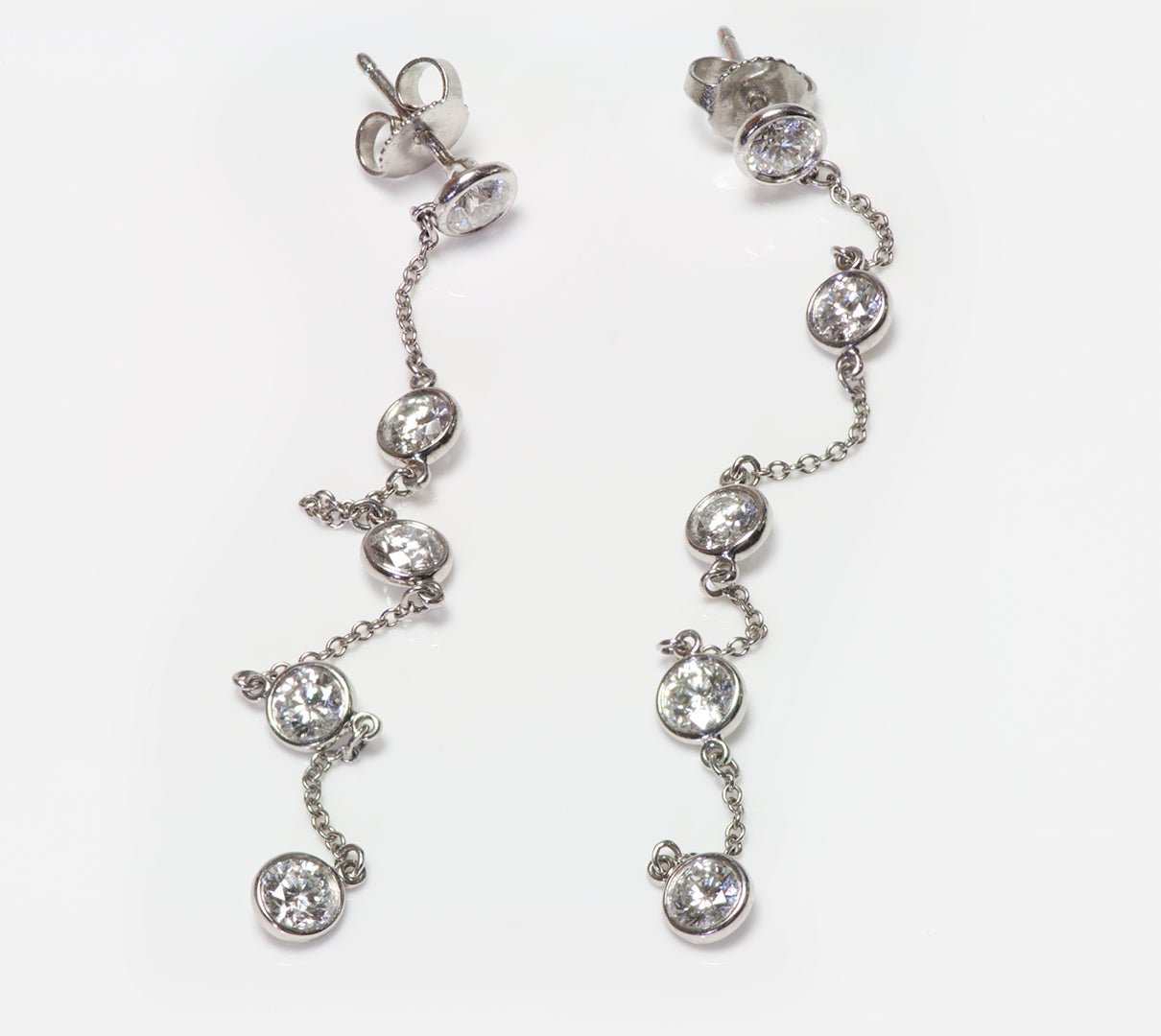 Tiffany & Co. Elsa Peretti Platinum Diamonds by the Yard Drop Dangle Earrings