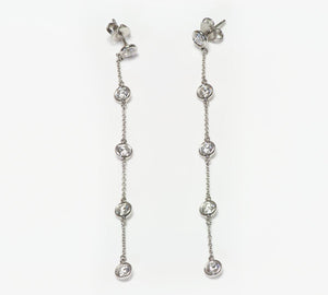 Tiffany & Co. Elsa Peretti Platinum Diamonds by the Yard Drop Dangle Earrings