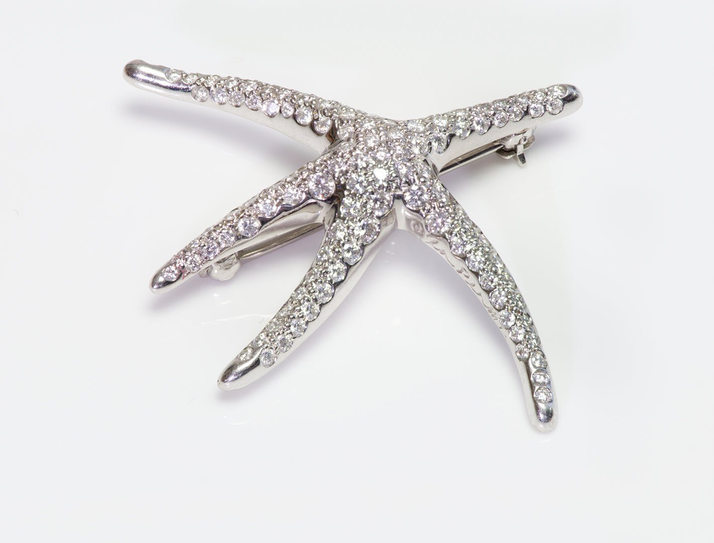 Tiffany & Co. Elsa Peretti Platinum Pave Diamond Starfish Brooch