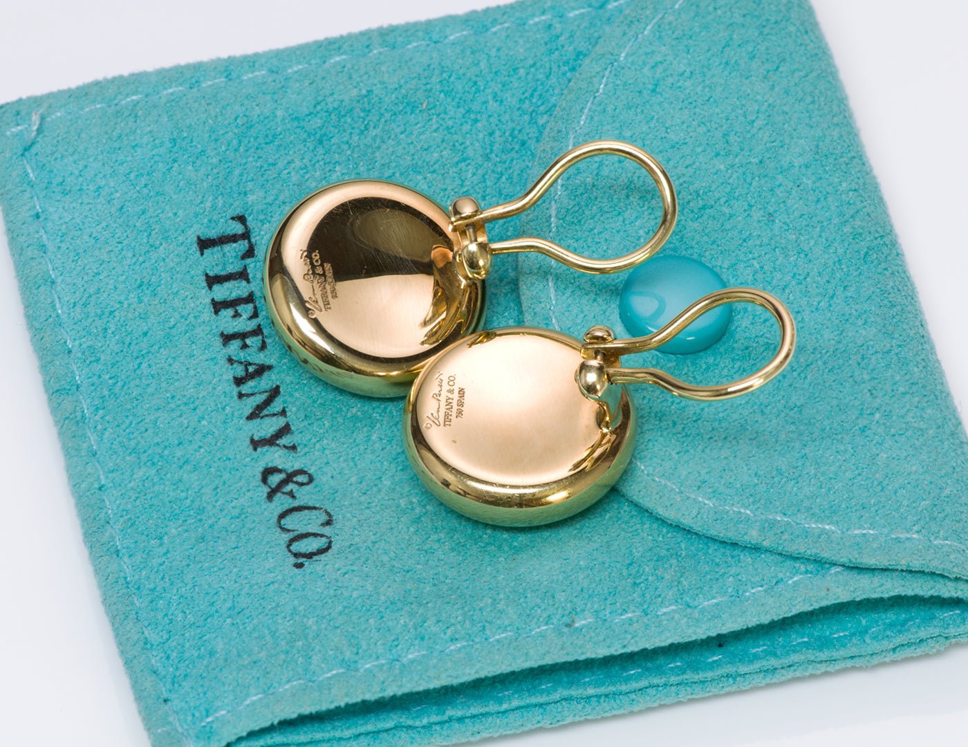 Tiffany & Co. Elsa Peretti Thumbprint 18K Gold Earrings