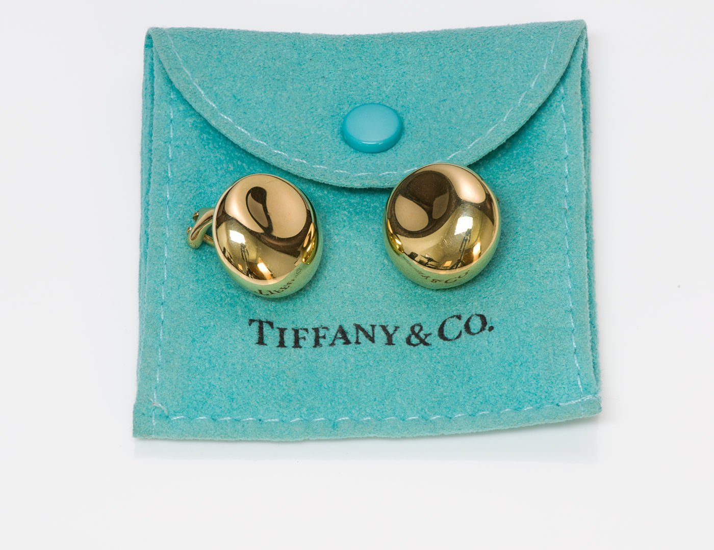 Tiffany & Co. Elsa Peretti Thumbprint 18K Gold Earrings